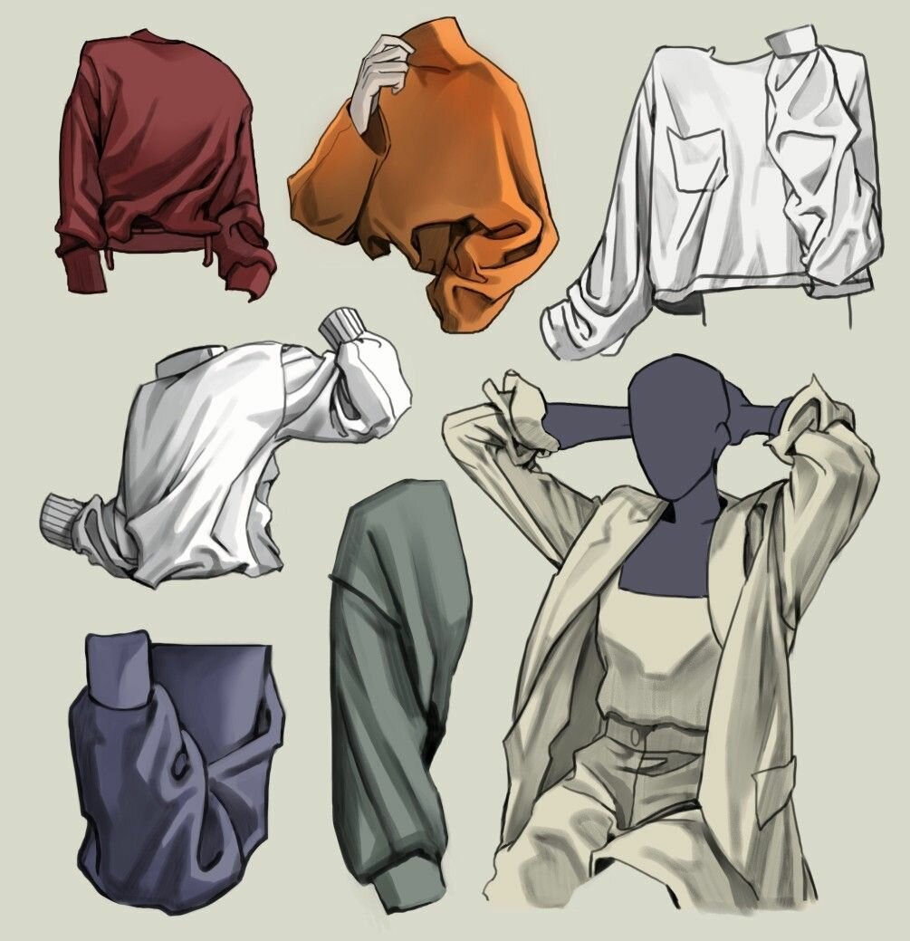 Складки на одежде референс