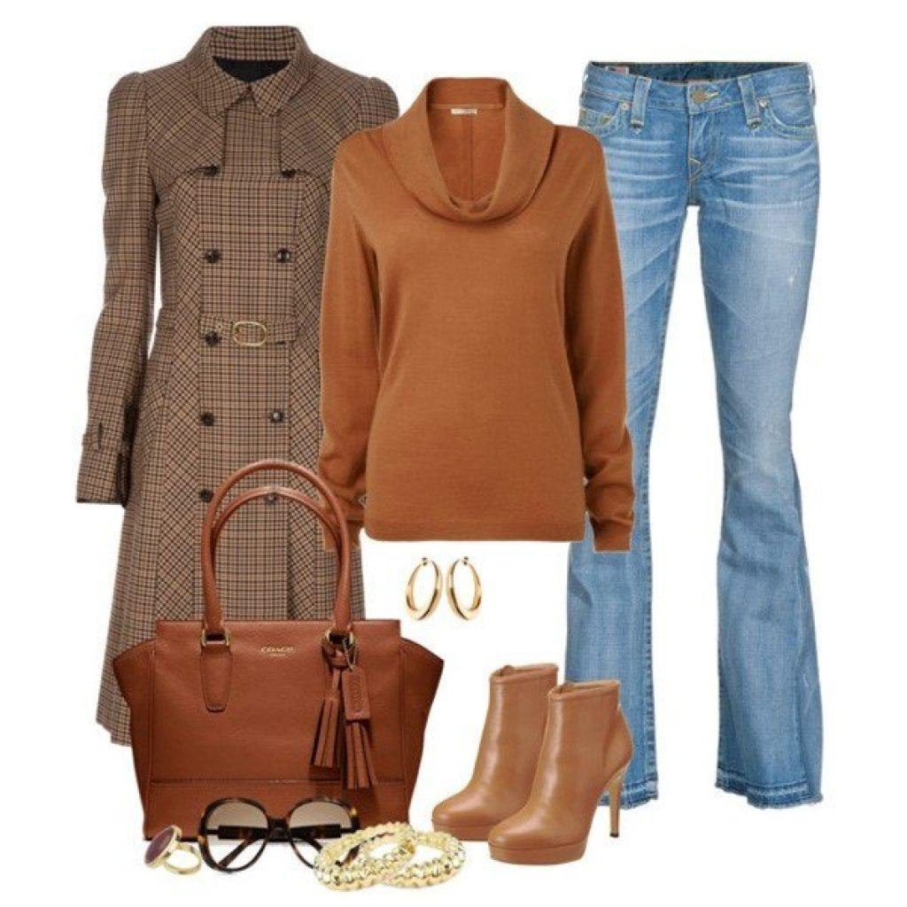 Сочетание коричневой одежды