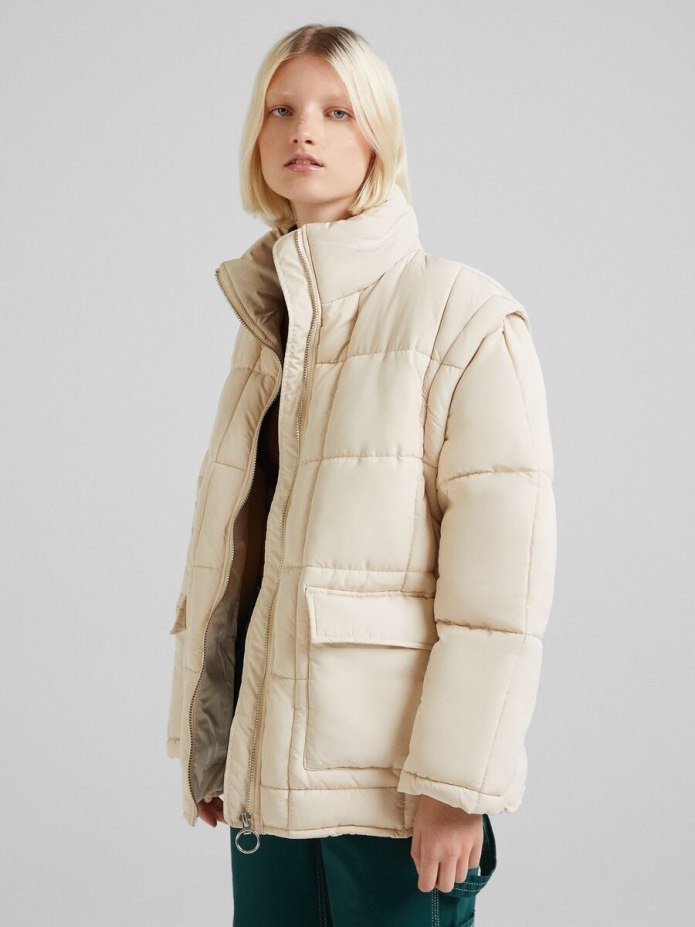 Bershka пальто серое
