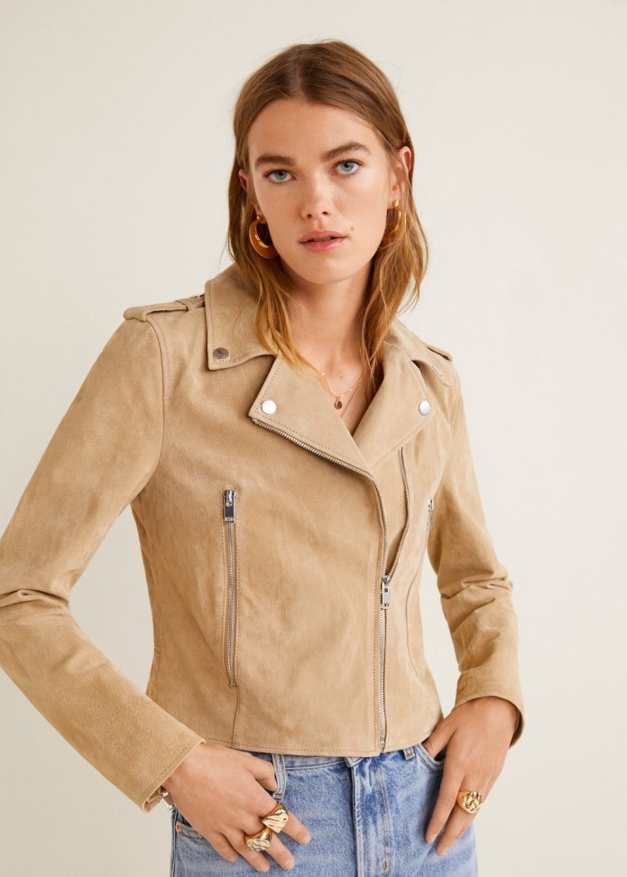 Замшевая косуха Zara черная