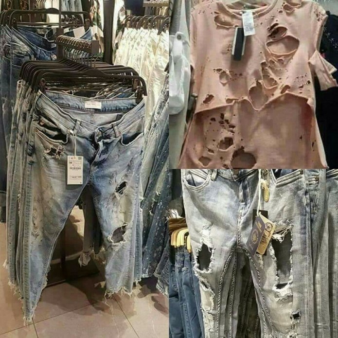 Модные рваные вещи