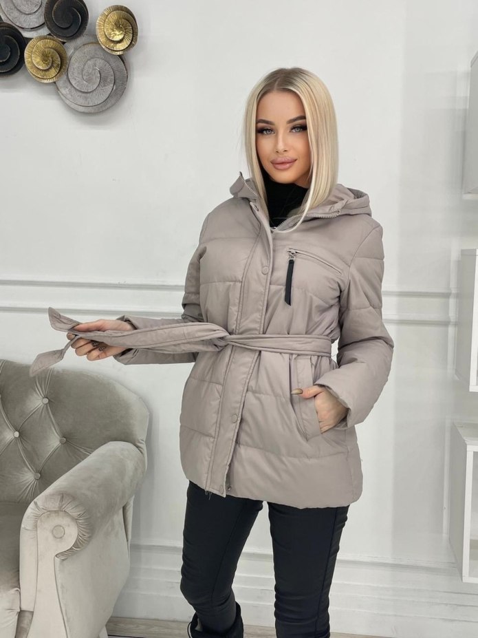 Zara парка хаки капюшон стеганная 2019