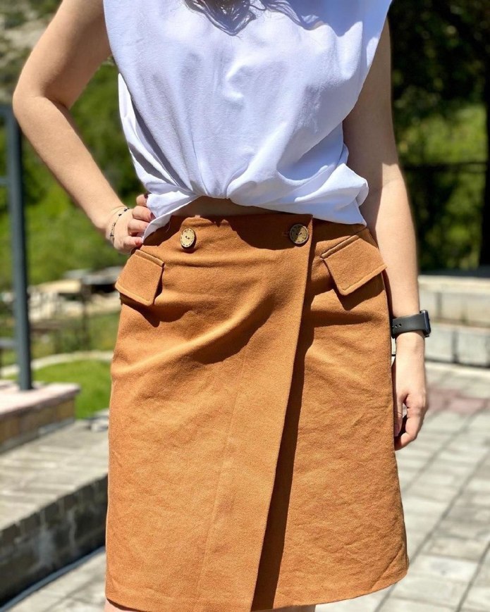 Юбка с запахом на завязках