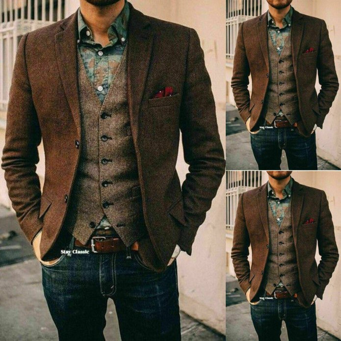 Твидовый блейзер Casual мужской