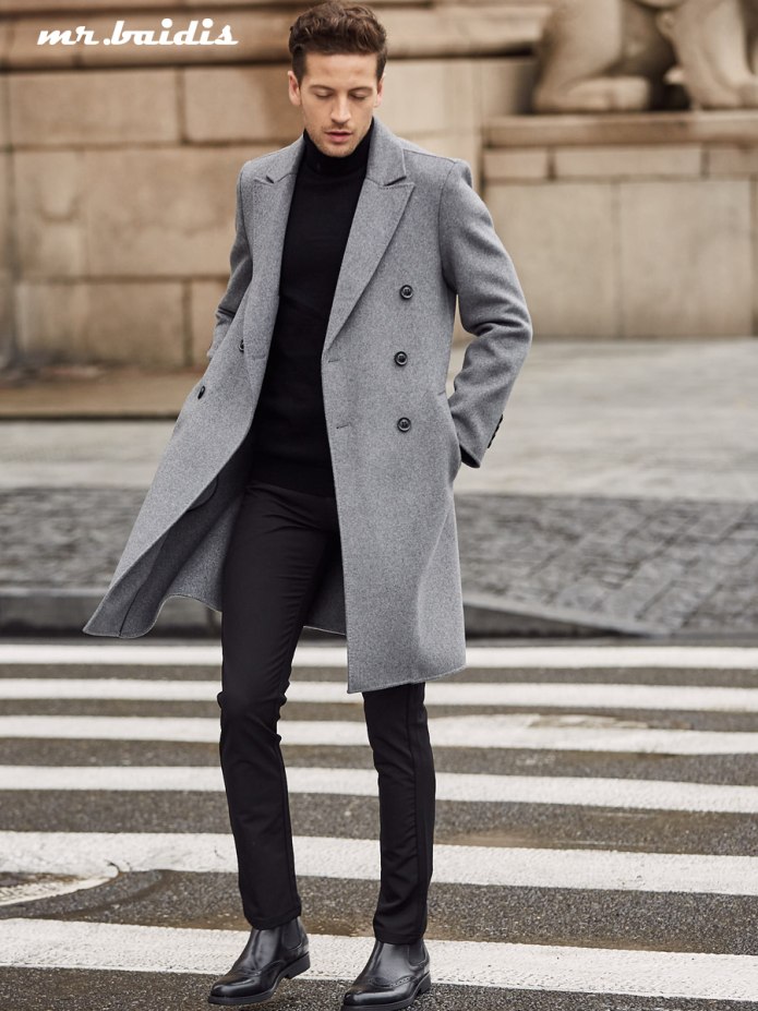 Пальто Tailor son серое мужское