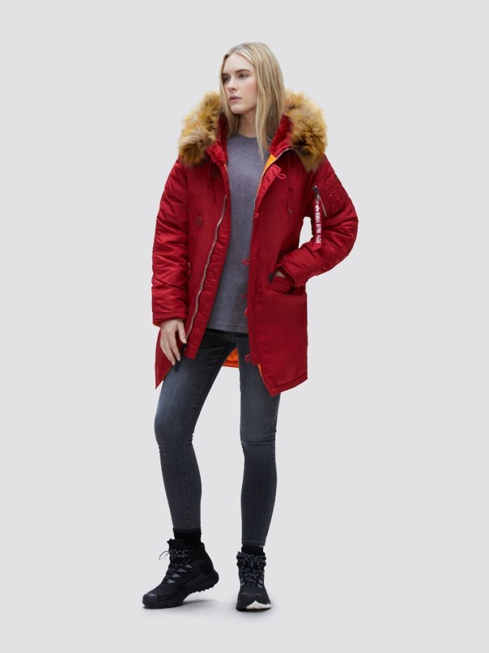 Куртка Аляска женская Alpha industries n-3b w Parka, Commander Red-Orange