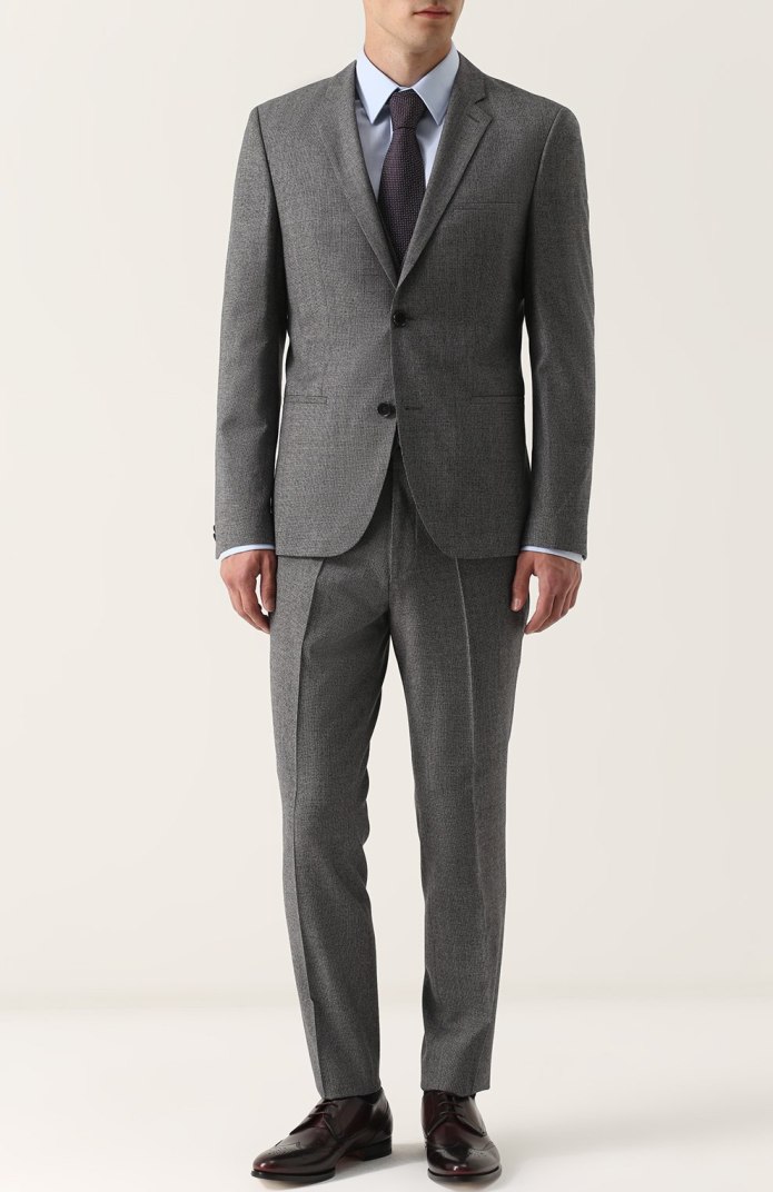 Темный шерстяной мужской костюм Hugo Boss Henry/Getlin 204