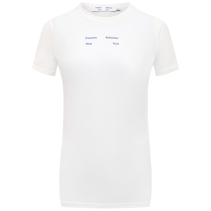 Proenza Schouler Cutout Printed slub Cotton-Jersey t-Shirt