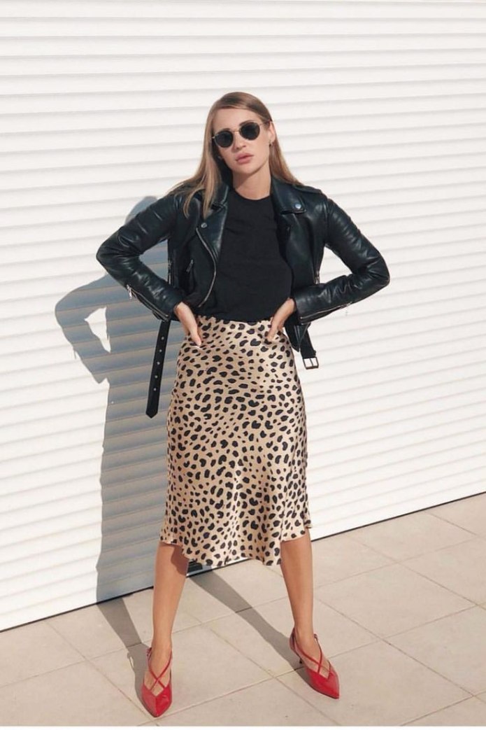 Леопардовая юбка Street Style