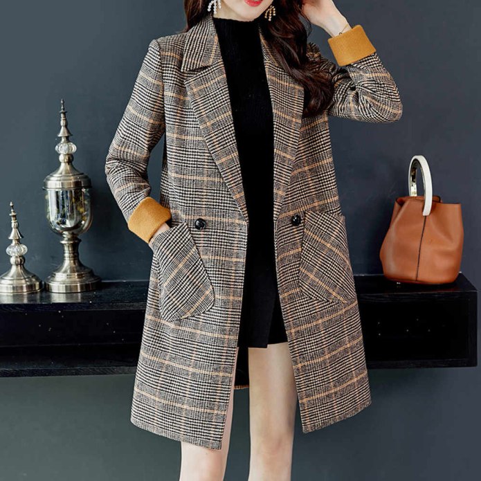 Пальто gap Wool Plaid Jacket