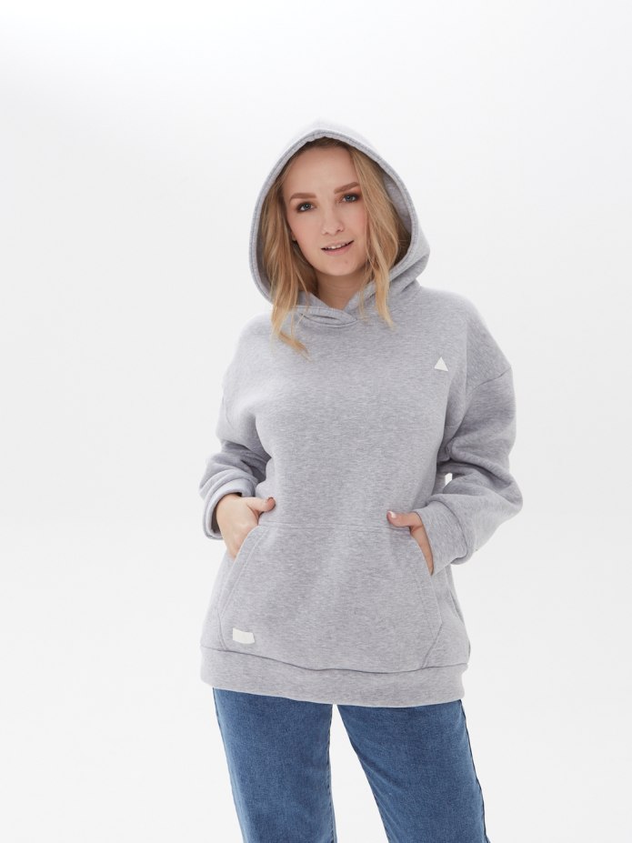 Чёрная худи с капюшоном мужская на молнии Uniqlo