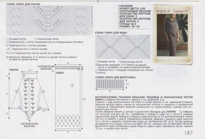 Юбка по спирали спицами