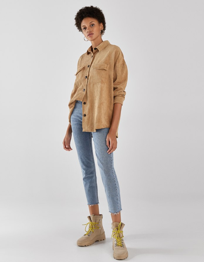 Bershka вельвет куртка рубашка