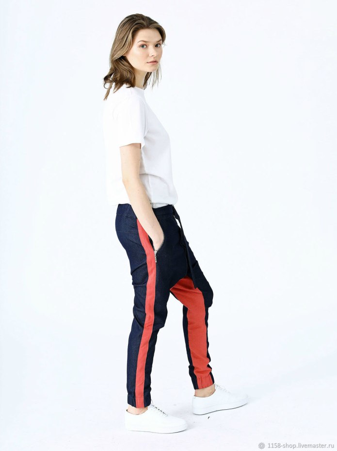 Брюки Pepe Jeans Корал с лампасами