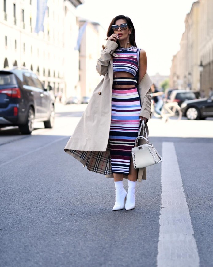 Street Style красное пальто