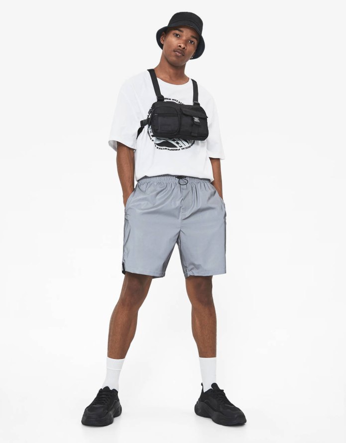 Белые шорты джинс бершка мужские