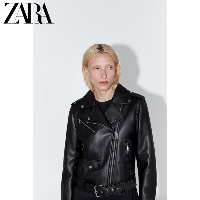 Куртка Zara экокожа черная подростковая