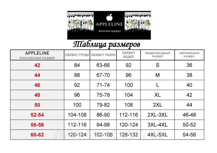 Размерная сетка 2xl мужской