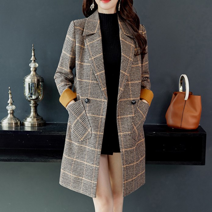 Пальто gap Wool Plaid Jacket