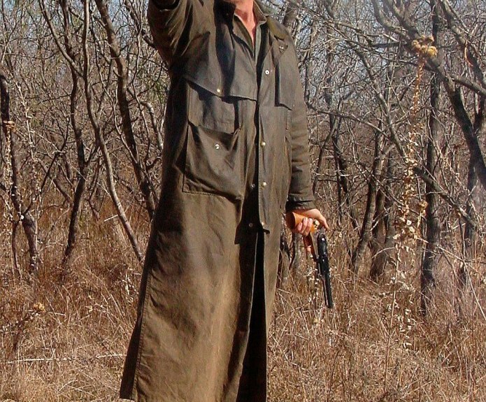 Large Leather Raincoat