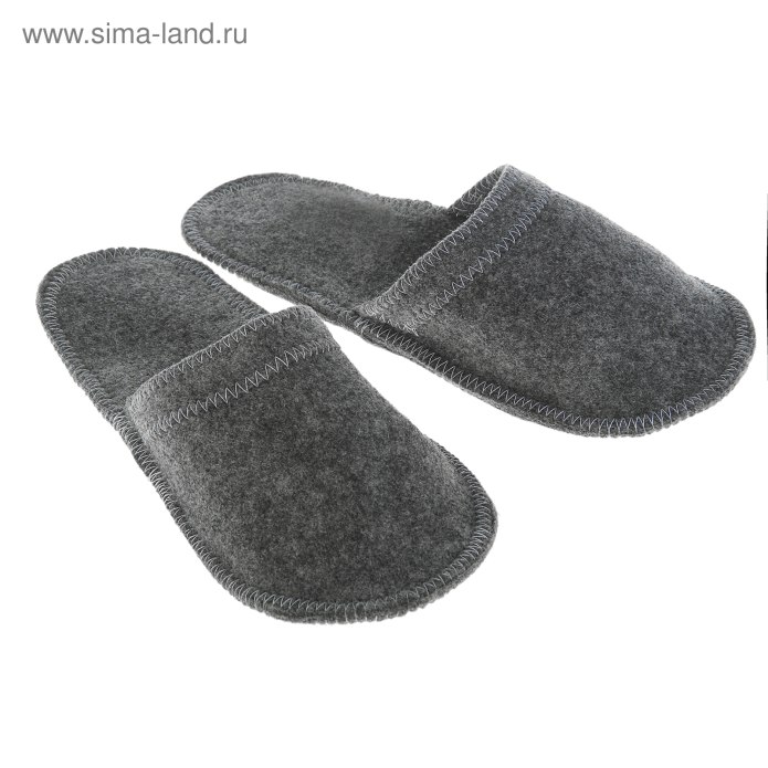 Тапочки для бани, эконом, войлок, серые 2603718