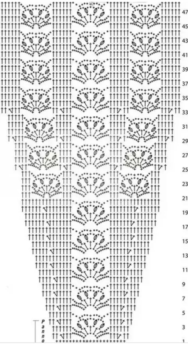 Схема вязаной юбки крючком