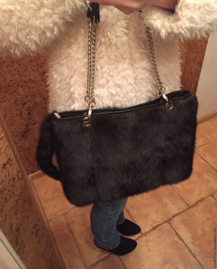 Furla мех цигейка сумка