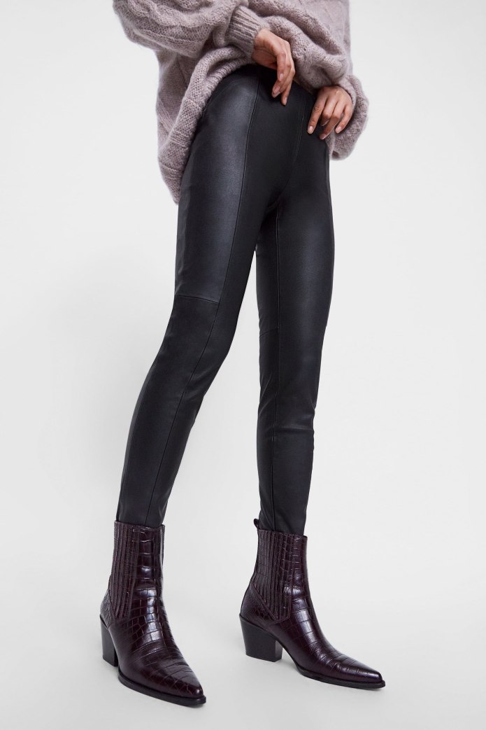 Зара кожаные штаны Zara