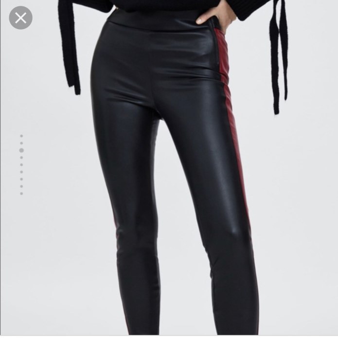 Зара кожаные штаны Zara