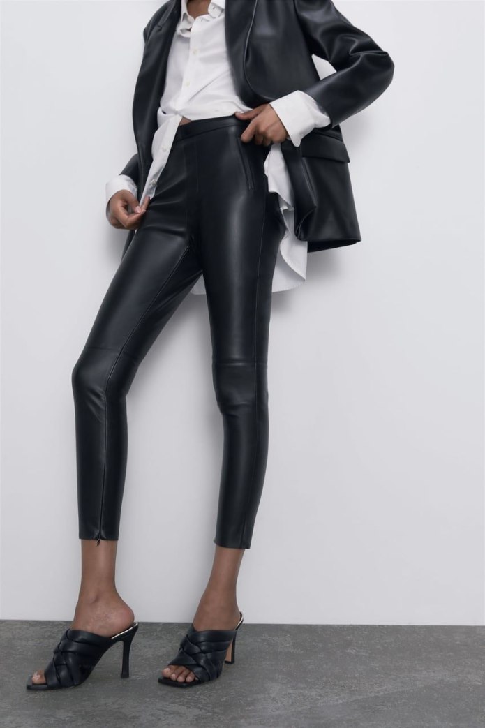 Кожаные легинсы Zara