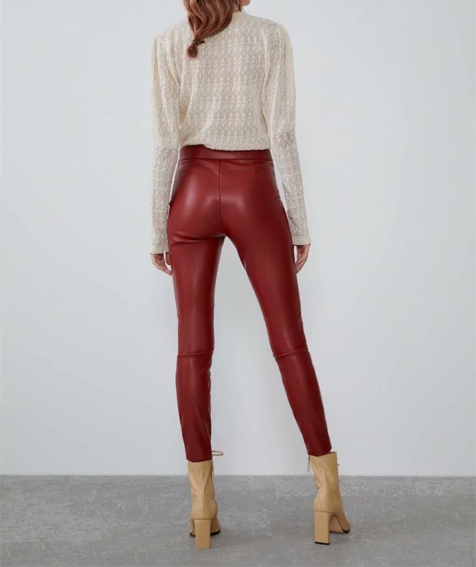 Кожаные брюки легинсы Zara