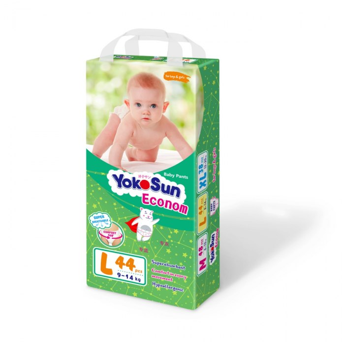 Подгузники-трусики YOKOSUN Econom l (9-14 кг) 44 шт