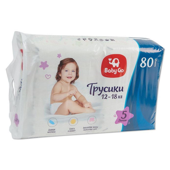 Подгузники-трусики BABYGO Junior 12-18кг 80шт 270683