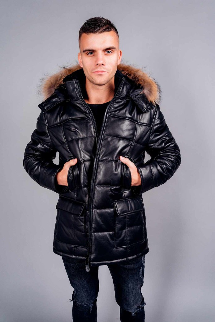 Куртка just Cavalli мужская зимняя мех волка