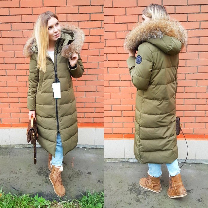 Пуховик хаки Модиус
