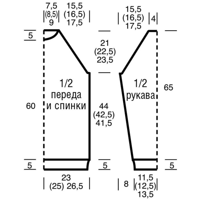 Костюм спицами с размерами