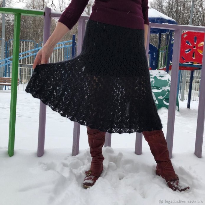 Юбка из льняной пряжи
