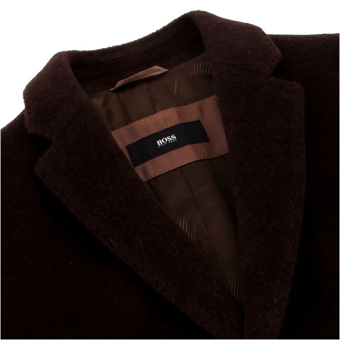 Черное пальто Hugo Boss