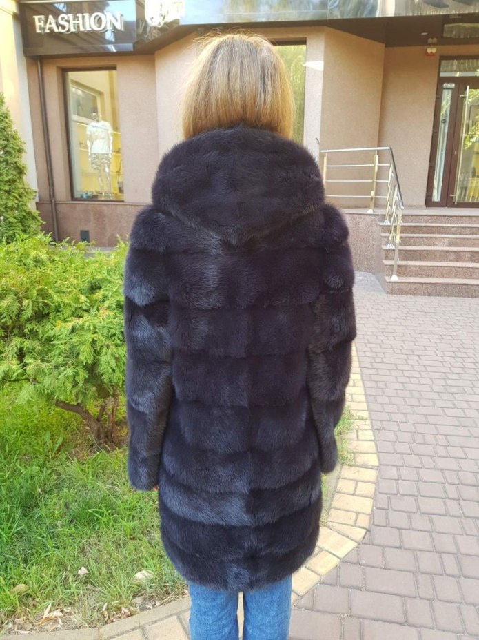 Норковая шуба из хвостиков
