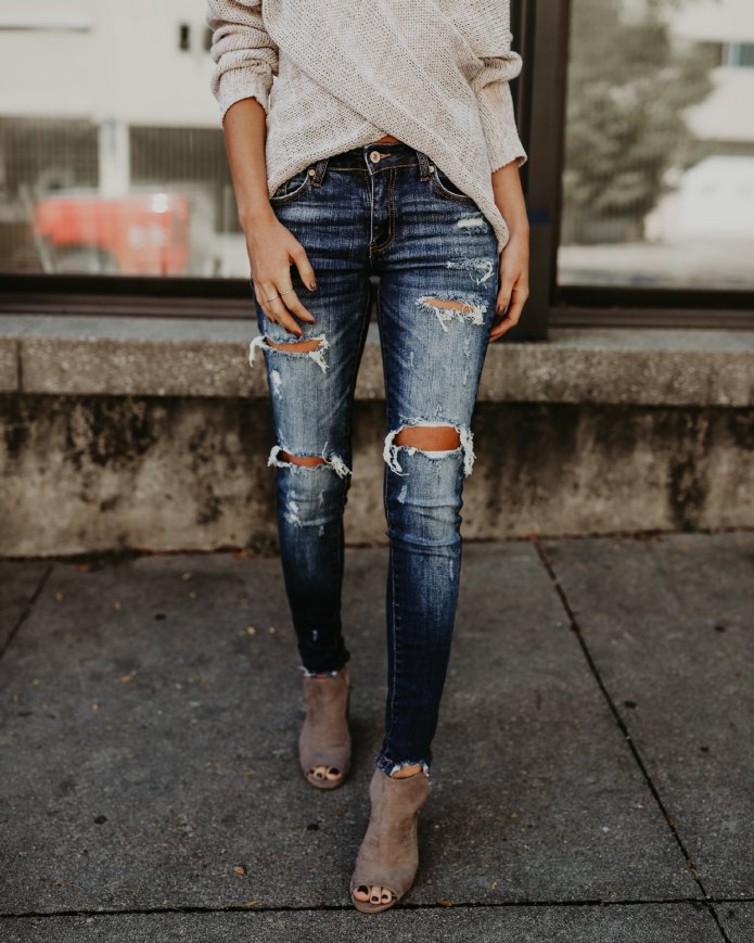 Whitney / джинсы skinny серые