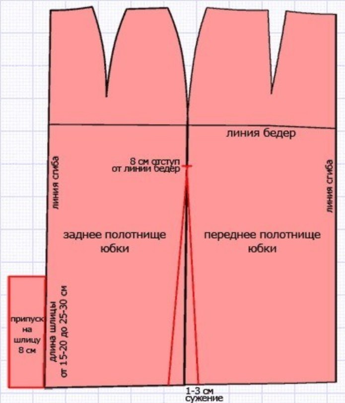 Шлица на юбке