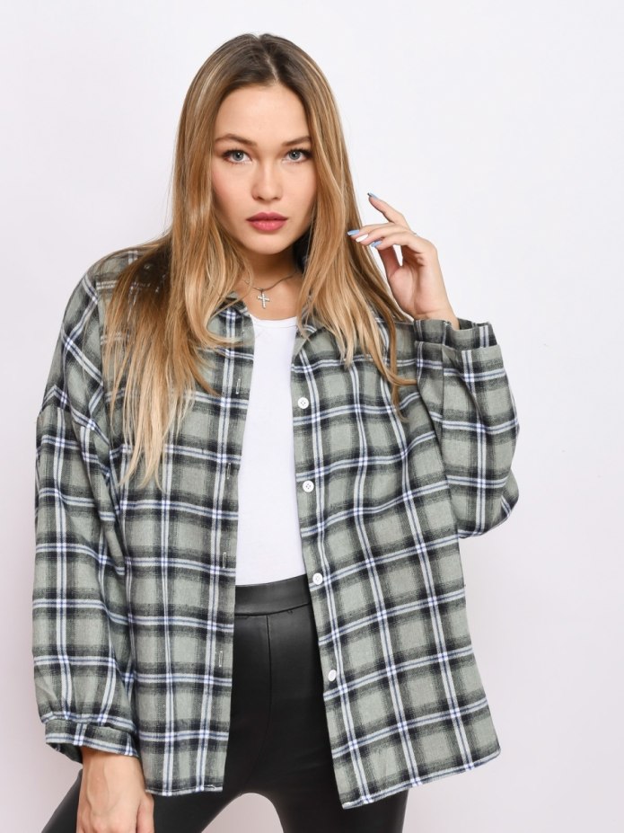 Шерстяная рубашка в клетку