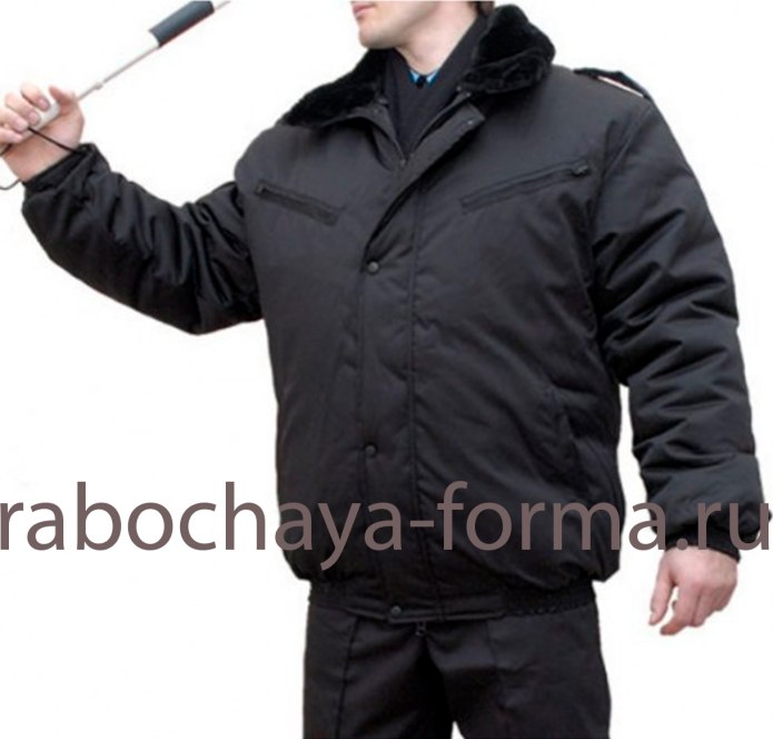 Куртка зимняя для охранника Гарант (ТК.Оксфорд), т.зеленый