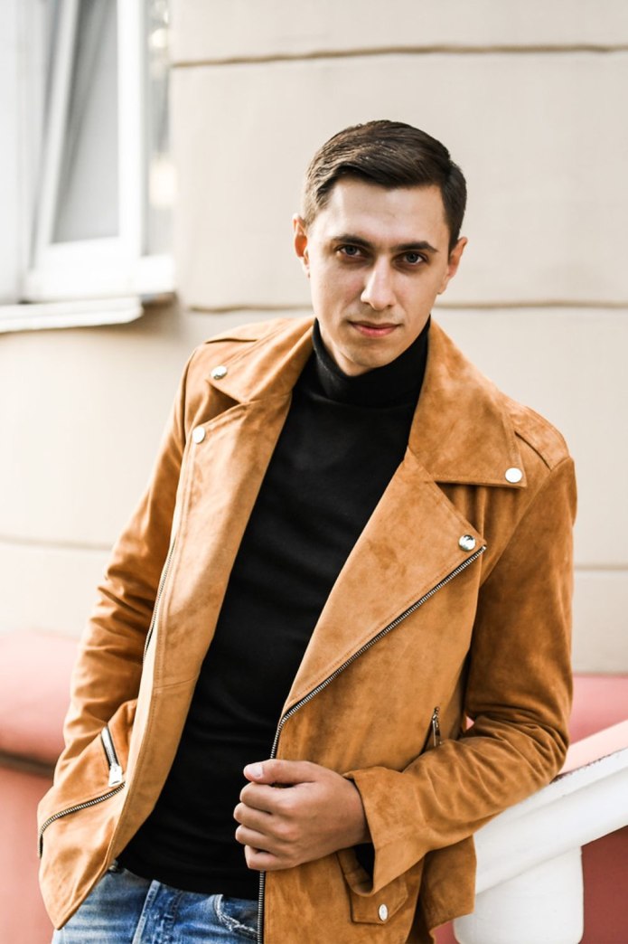 Куртка косуха мужская замшевая Boss Orange