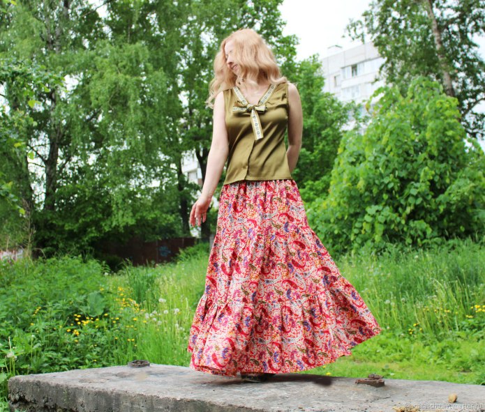 Длинная хлопковая юбка