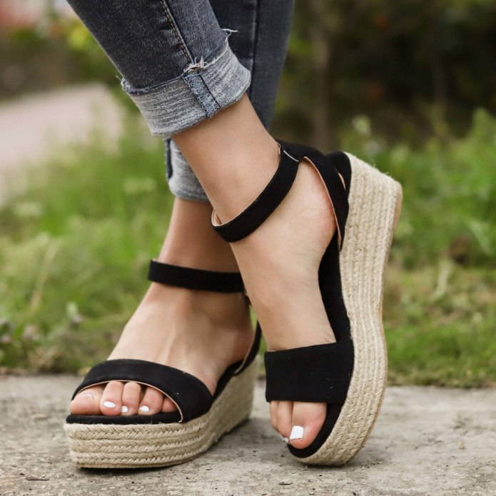 Espadrille Peep-Toe Wedges