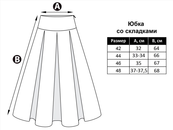 Юбка в складку выкройка