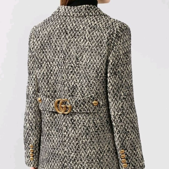 Черный твидовый жакет Chanel