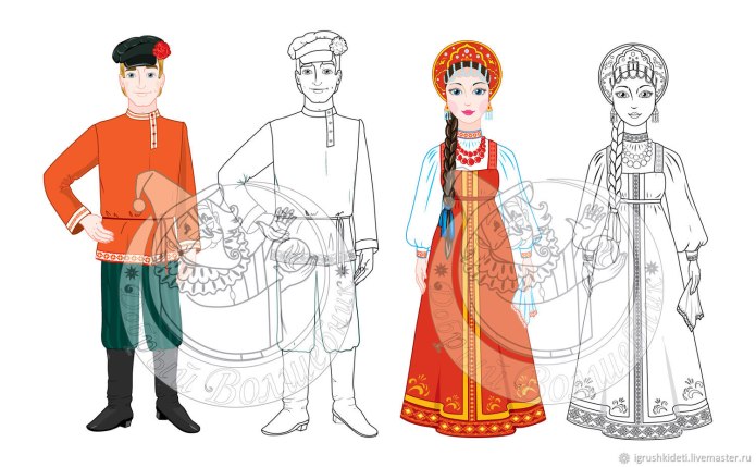 Русский народный костюм шаблон