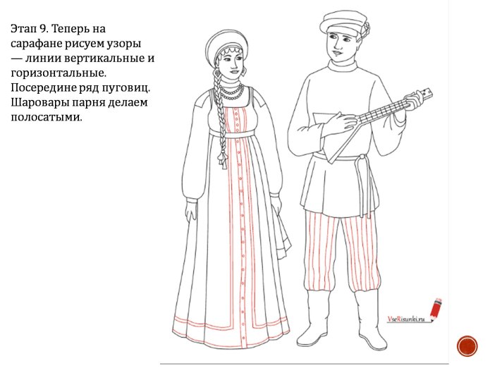 Народный костюм рисунок